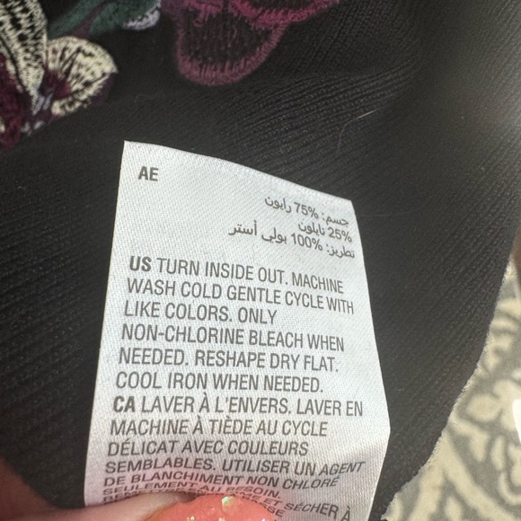 INC International Concepts black bell sleeve beaded floral mini dress NWT - Picture 11 of 11